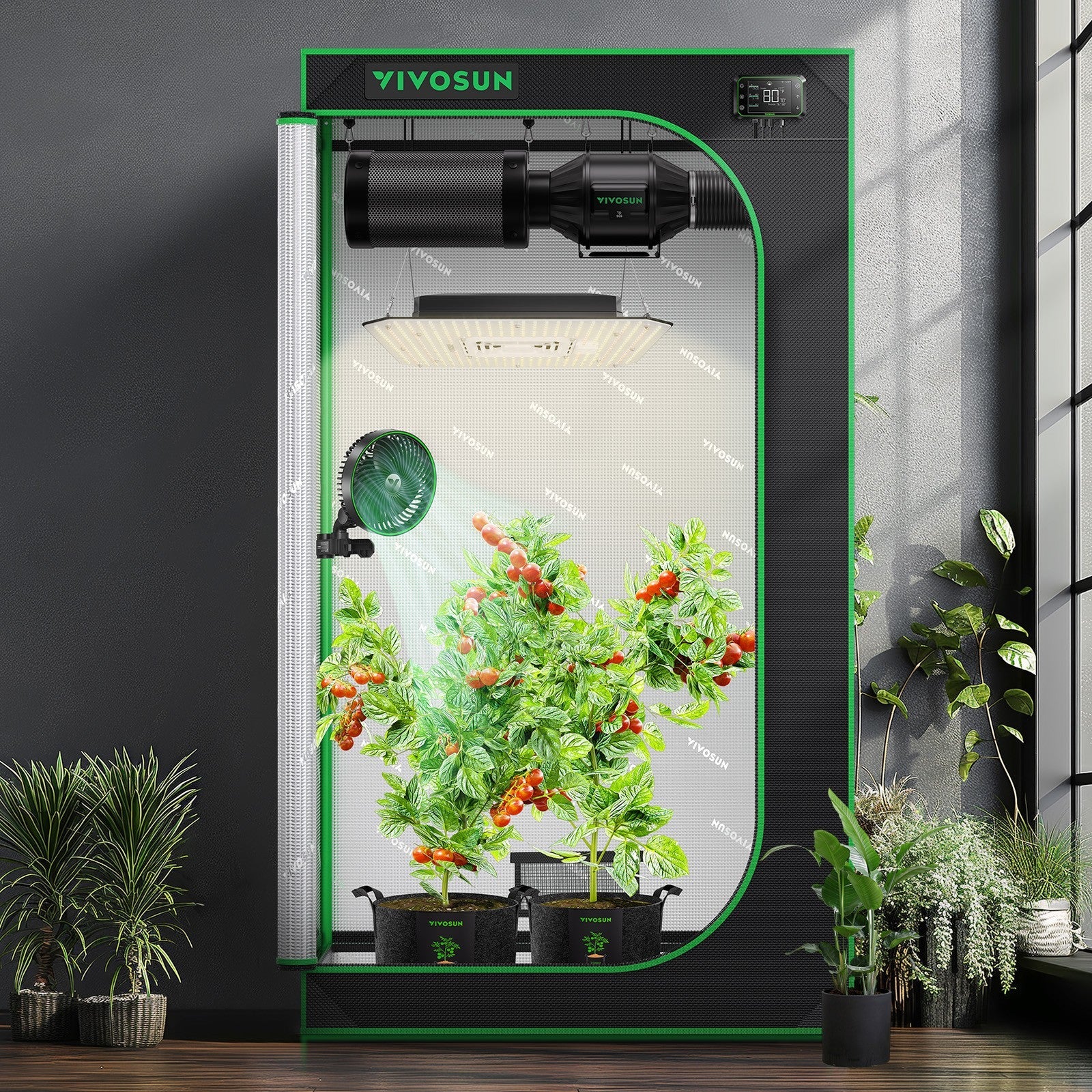 Vivosun Grow Tent 2x3 S326, 1-2 Plants Use Vivosun