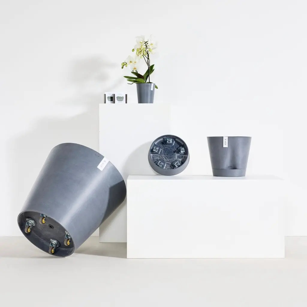 Ecopots Amsterdam Medium Round Planter with Wheels Ecopots