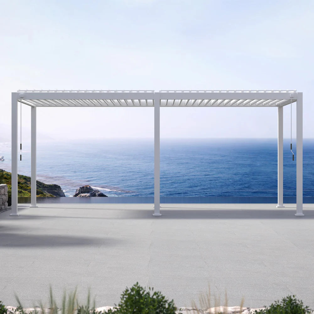 Mirador 111DA 10'x20' White Pergola -Orenza Living