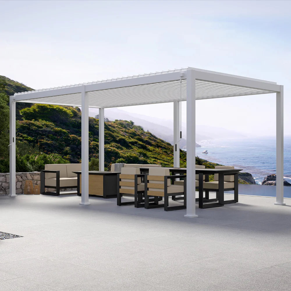 Mirador 111DA 10'x20' White Pergola -Orenza Living