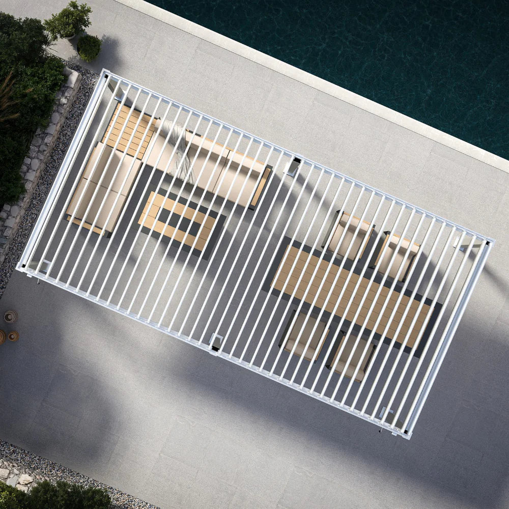 Mirador 111DA 10'x20' White Pergola -Orenza Living
