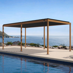 MIRADOR 111S 10'x20' CHERRY OAK PERGOLA-Orenza Living