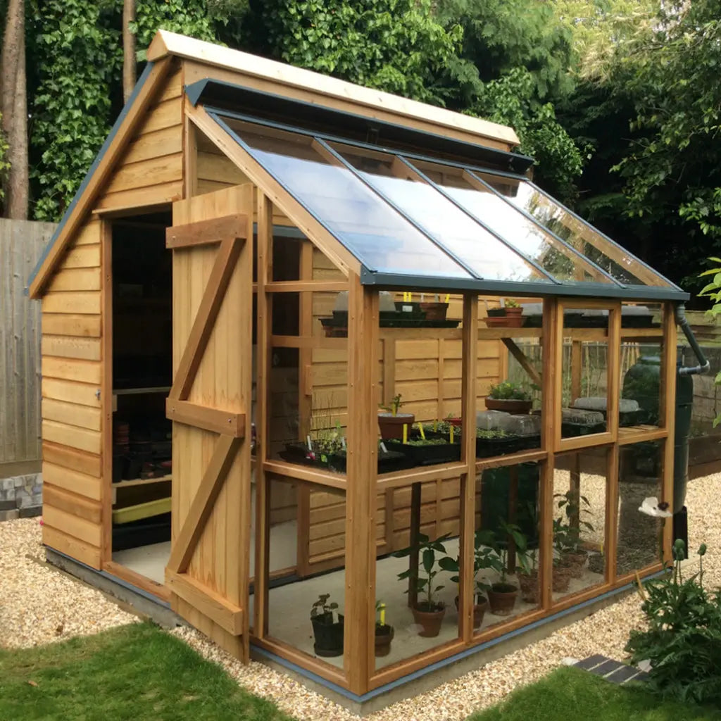 Gabriel Ash Classic Grow & Store Greenhouse Kit with Tempered Glass Panels and Red Cedar Wood Frame Gabriel Ash