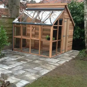 Gabriel Ash Classic Grow & Store Greenhouse Kit with Tempered Glass Panels and Red Cedar Wood Frame Gabriel Ash