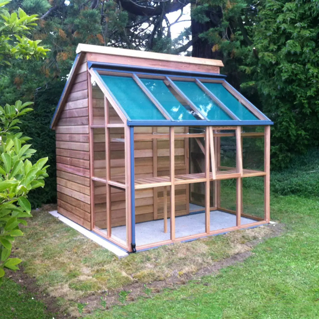 Gabriel Ash Classic Grow & Store Greenhouse Kit with Tempered Glass Panels and Red Cedar Wood Frame Gabriel Ash