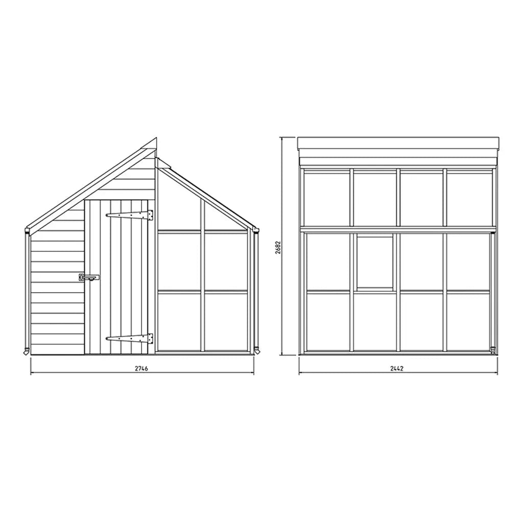 Gabriel Ash Classic Grow & Store Greenhouse Kit with Tempered Glass Panels and Red Cedar Wood Frame Gabriel Ash