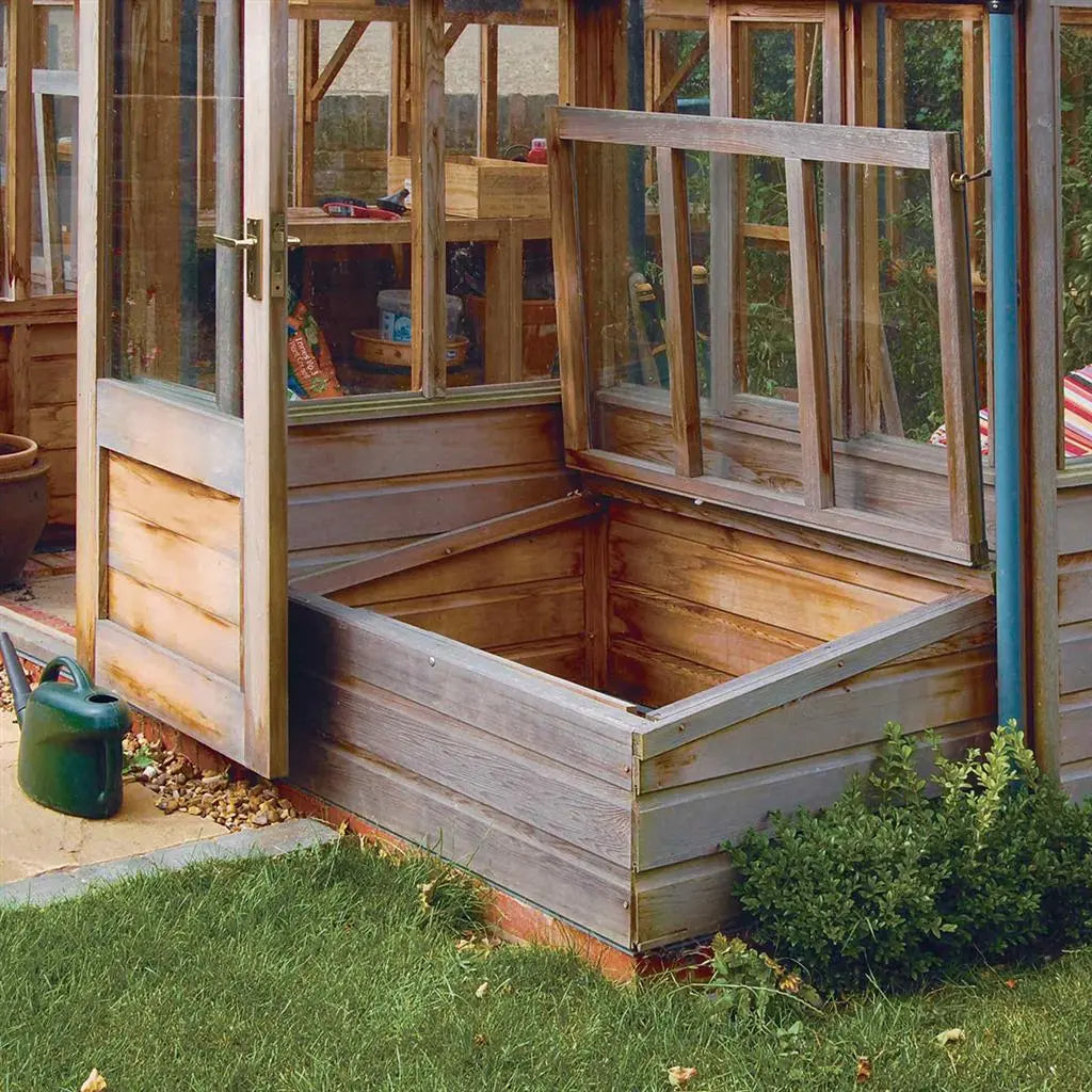 Gabriel Ash Portico Series Greenhouse Kit 11 x 14 ft. with Tempered Glass Panels and Red Cedar Wood Frame Gabriel Ash