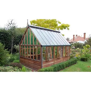 Gabriel Ash Wisley Series Greenhouse Kit with Tempered Glass Panels and Red Cedar Wood Frame Gabriel Ash