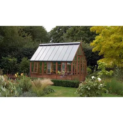 Gabriel Ash Wisley Series Greenhouse Kit with Tempered Glass Panels and Red Cedar Wood Frame Gabriel Ash