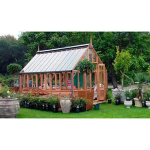 Gabriel Ash Wisley Series Greenhouse Kit with Tempered Glass Panels and Red Cedar Wood Frame Gabriel Ash