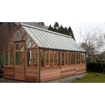 Gabriel Ash Wisley Series Greenhouse Kit with Tempered Glass Panels and Red Cedar Wood Frame Gabriel Ash