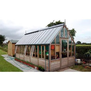 Gabriel Ash Wisley Series Greenhouse Kit with Tempered Glass Panels and Red Cedar Wood Frame Gabriel Ash