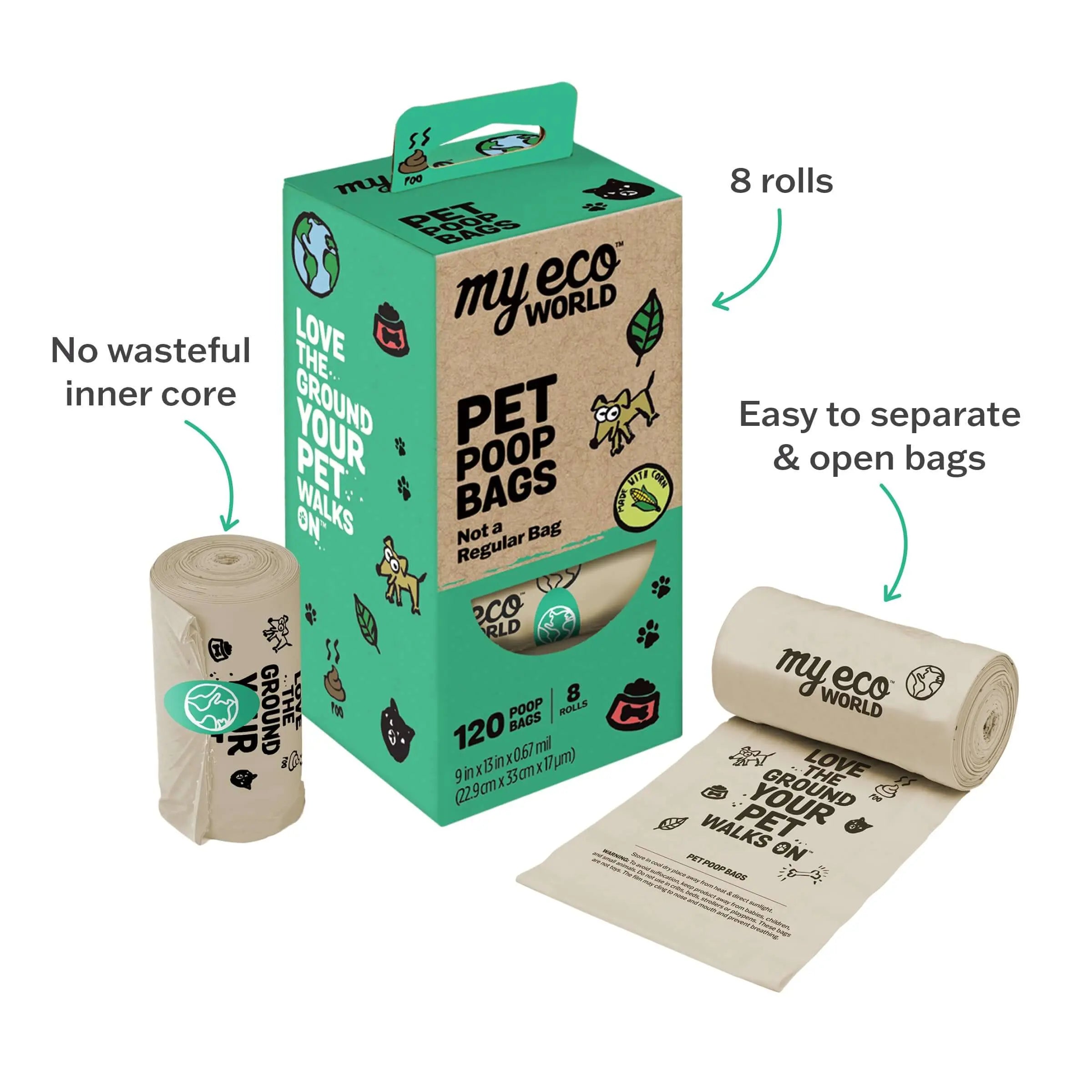 MyEcoWorld® Pet Poop Bag - 8 Roll MyEcoWorld
