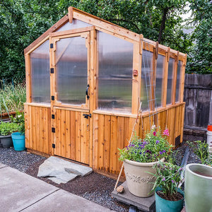 Outdoor Living Greenhouse Kit 8 ft. Wide with 6mm Twin Wall Polycarbonate Panels and Cedar Wood Frame Outdoor Living Today