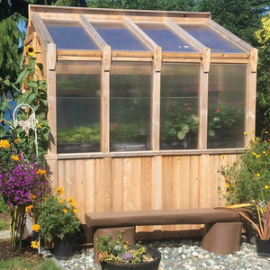 Outdoor Living Greenhouse Kit 8 ft. Wide with 6mm Twin Wall Polycarbonate Panels and Cedar Wood Frame Outdoor Living Today