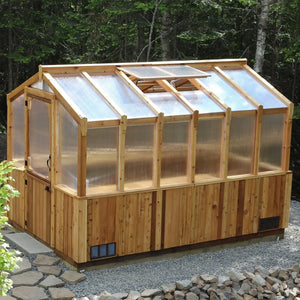 Outdoor Living Greenhouse Kit 8 ft. Wide with 6mm Twin Wall Polycarbonate Panels and Cedar Wood Frame Outdoor Living Today
