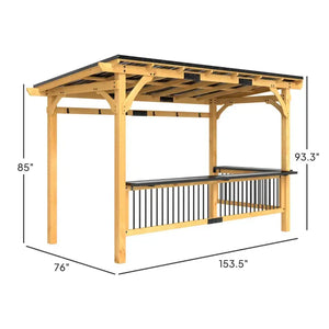 Outsunny 13' x 6' Wooden BBQ Grill Gazebo Outsunny
