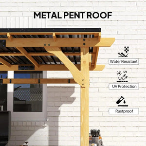 Outsunny 13' x 6' Wooden BBQ Grill Gazebo Outsunny
