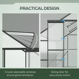 Outsunny 20x8 Aluminum Walk-In Greenhouse with Vent & Sliding Door Outsunny