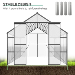 Outsunny 20x8 Aluminum Walk-In Greenhouse with Vent & Sliding Door Outsunny