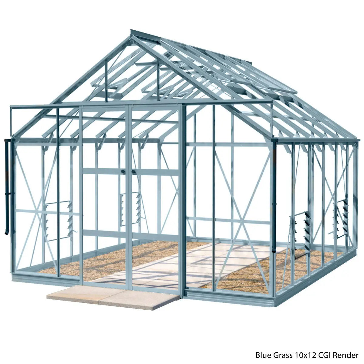 Rhino Premium Greenhouse Kit 10 x 12 ft. with 4mm Toughened Safety Glass and Aluminum Frame Rhino Greenhouse