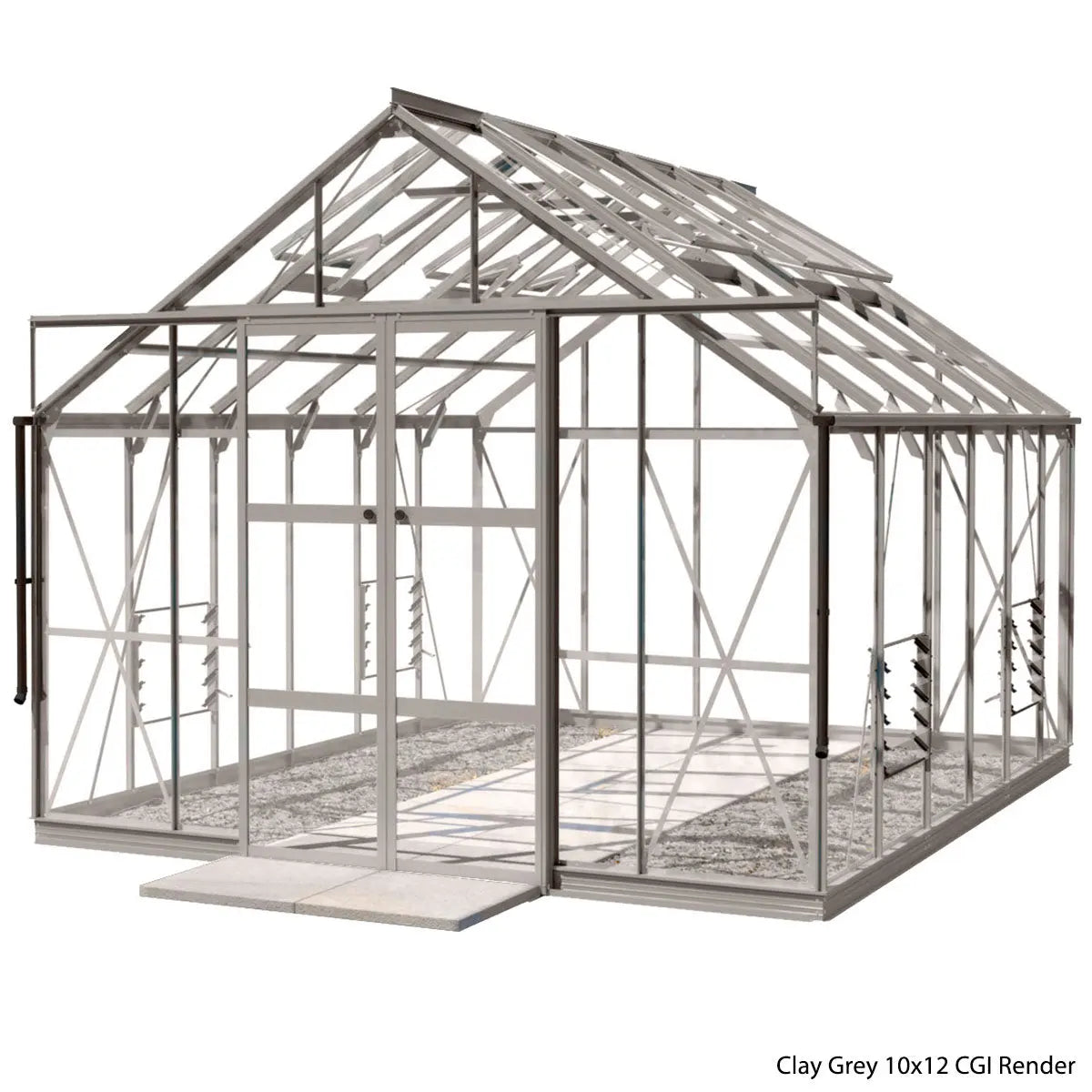 Rhino Premium Greenhouse Kit 10 x 12 ft. with 4mm Toughened Safety Glass and Aluminum Frame Rhino Greenhouse