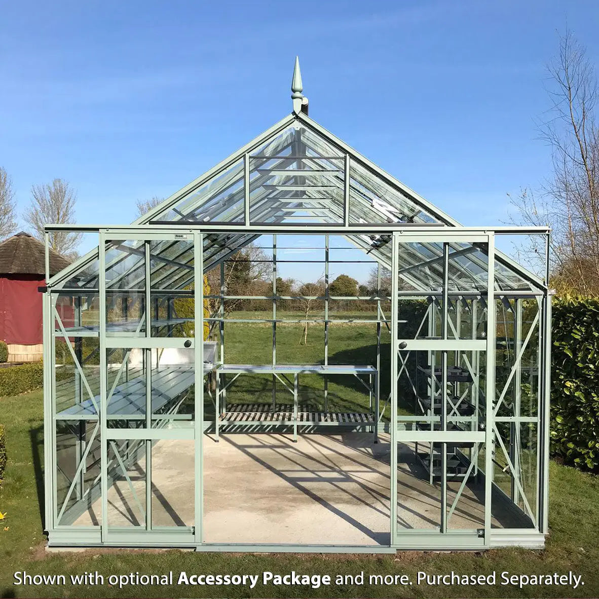 Rhino Premium Greenhouse Kit 10 x 12 ft. with 4mm Toughened Safety Glass and Aluminum Frame Rhino Greenhouse