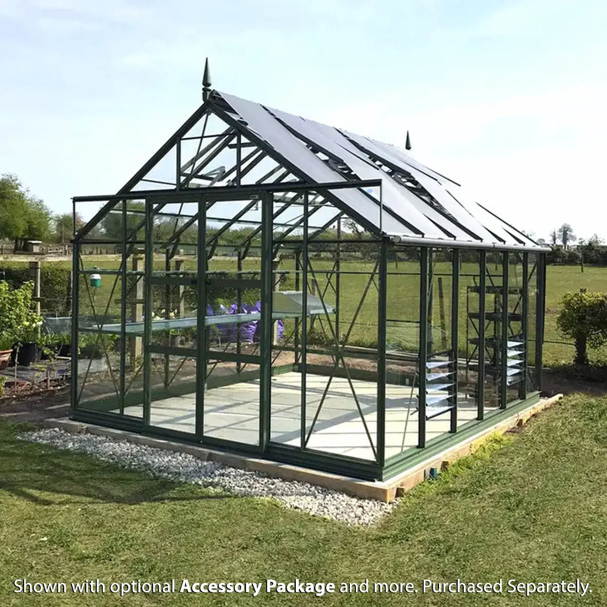 Rhino Premium Greenhouse Kit 10 x 12 ft. with 4mm Toughened Safety Glass and Aluminum Frame Rhino Greenhouse