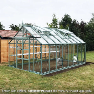 Rhino Premium Greenhouse Kit 10 x 16 ft. with 4mm Toughened Safety Glass Panels and Aluminum Frame Rhino Greenhouse