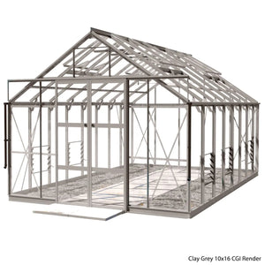 Rhino Premium Greenhouse Kit 10 x 16 ft. with 4mm Toughened Safety Glass Panels and Aluminum Frame Rhino Greenhouse