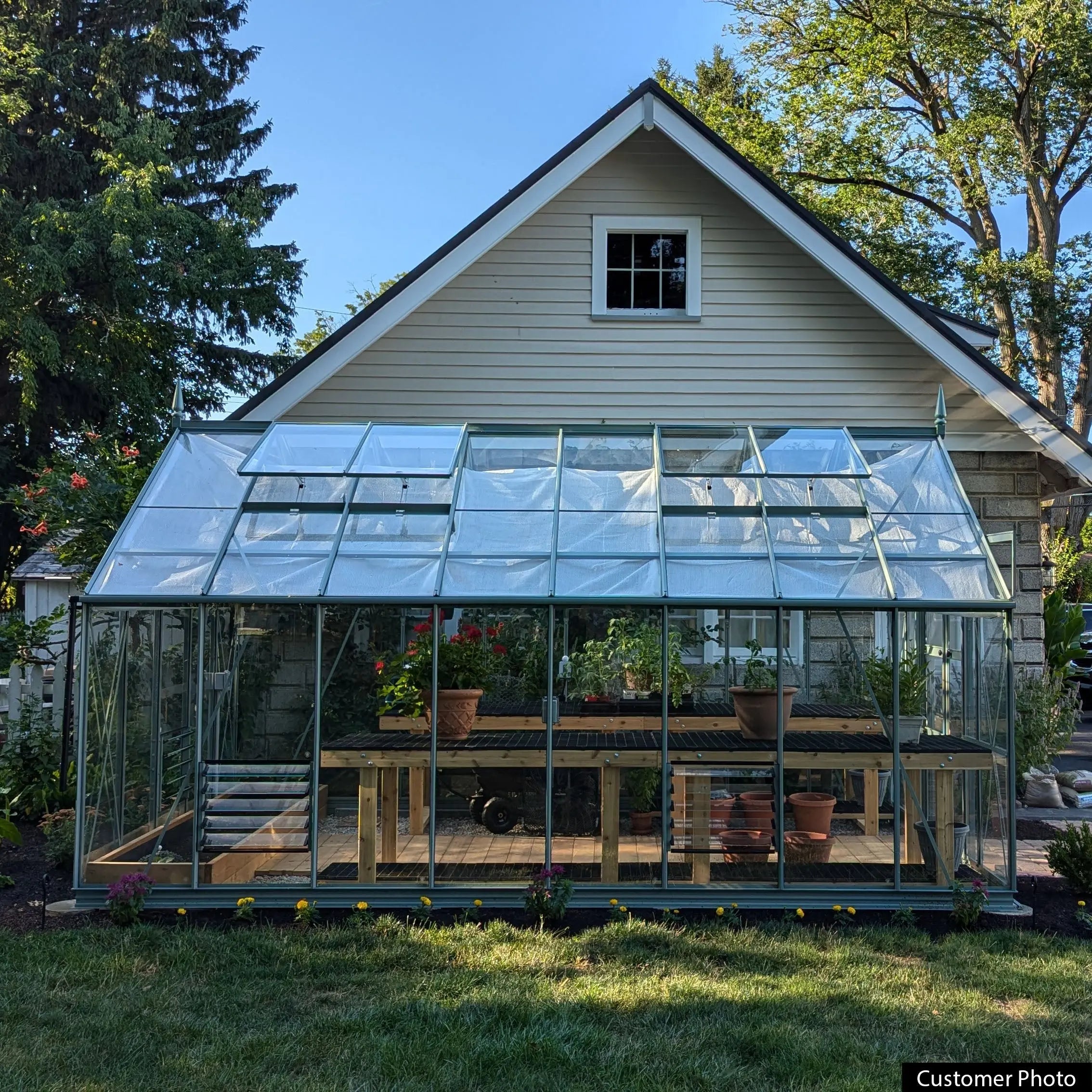 Rhino Premium Greenhouse Kit 10 x 16 ft. with 4mm Toughened Safety Glass Panels and Aluminum Frame Rhino Greenhouse