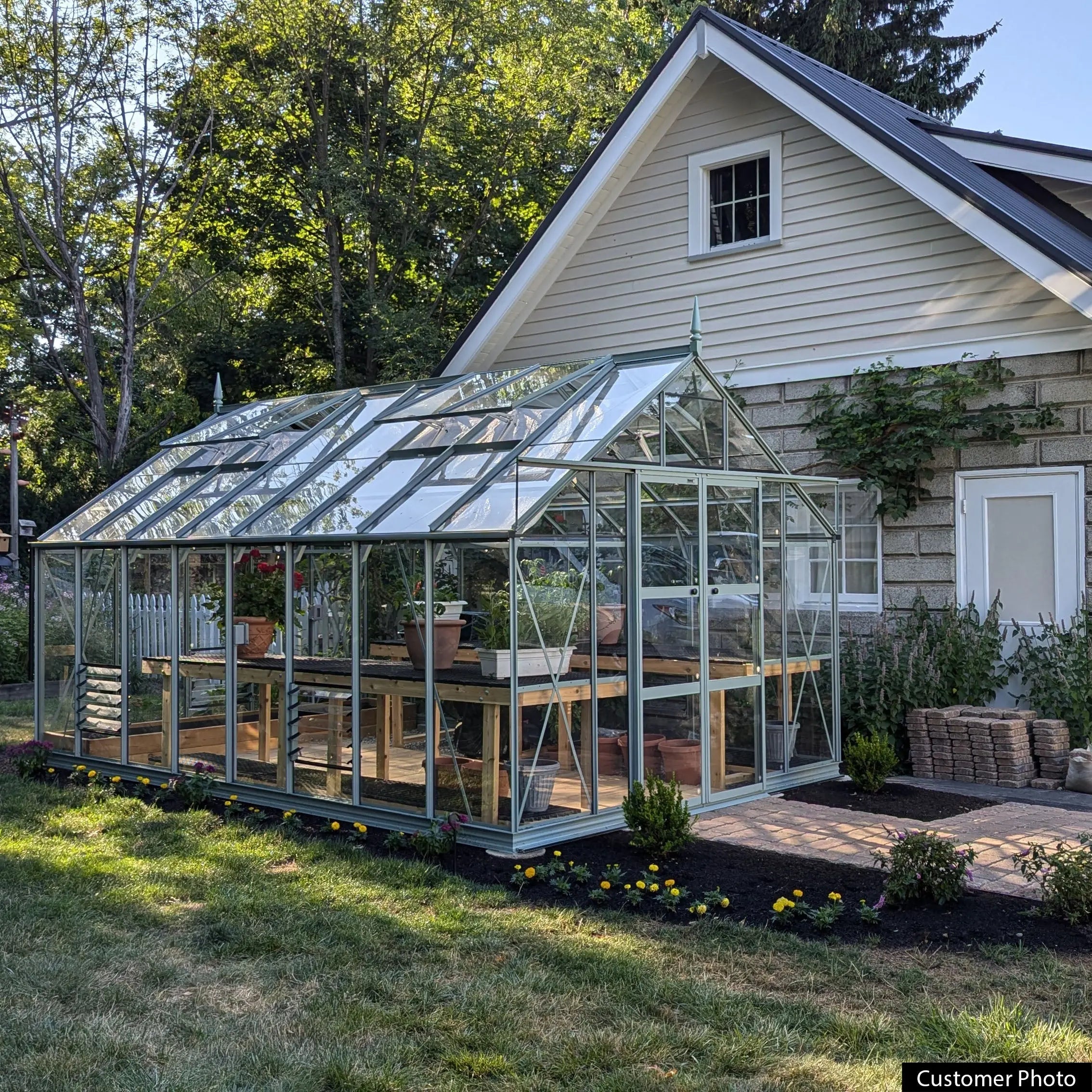 Rhino Premium Greenhouse Kit 10 x 16 ft. with 4mm Toughened Safety Glass Panels and Aluminum Frame Rhino Greenhouse