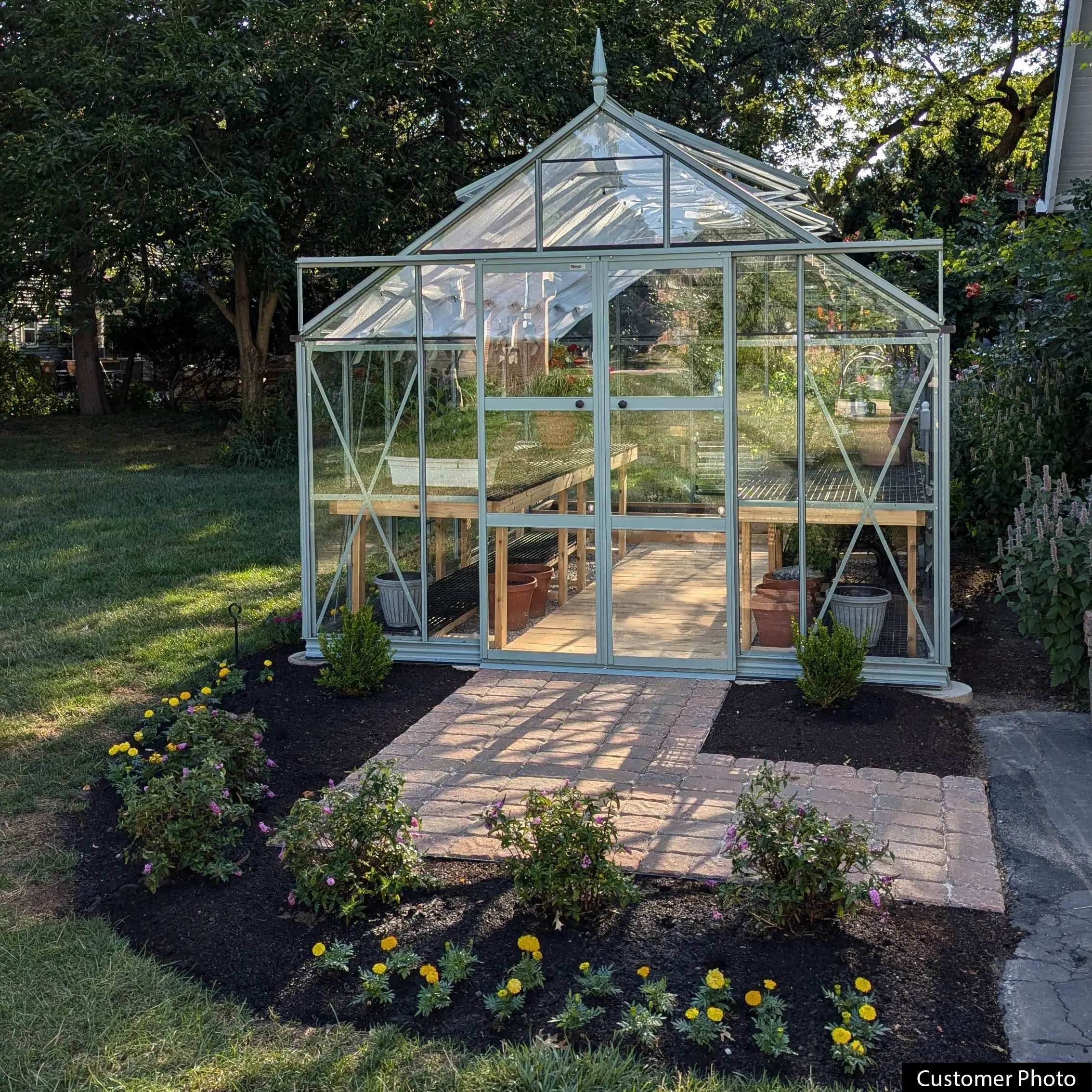 Rhino Premium Greenhouse Kit 10 x 16 ft. with 4mm Toughened Safety Glass Panels and Aluminum Frame Rhino Greenhouse
