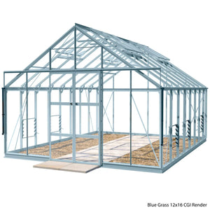 Rhino Premium Greenhouse Kit 12 x 16 ft. with 4mm Toughened Safety Glass and Aluminum Frame Rhino Greenhouse