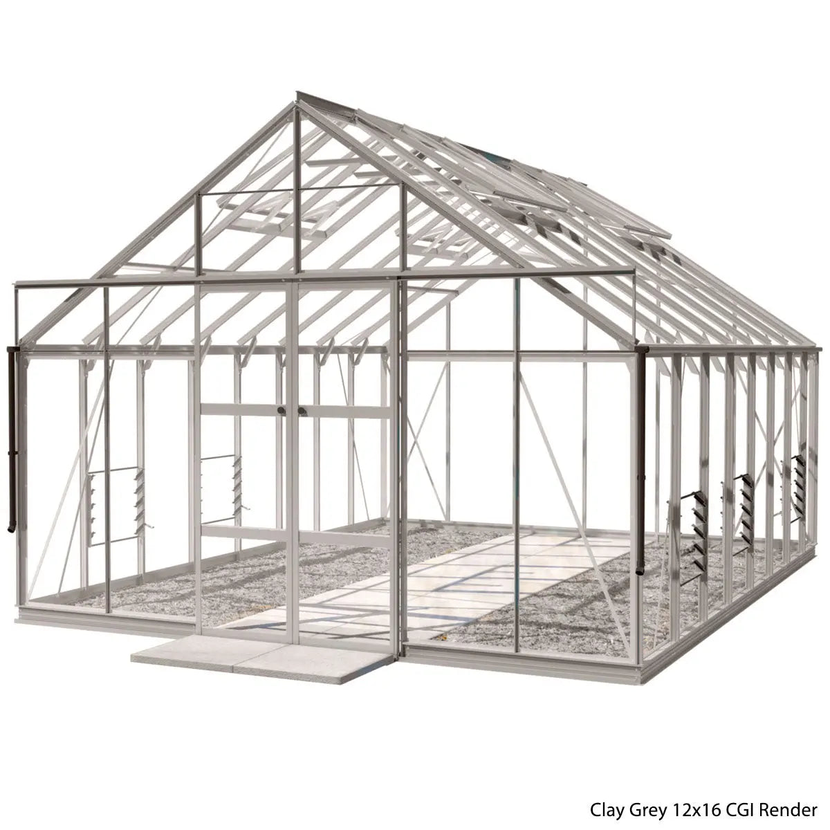 Rhino Premium Greenhouse Kit 12 x 16 ft. with 4mm Toughened Safety Glass and Aluminum Frame Rhino Greenhouse