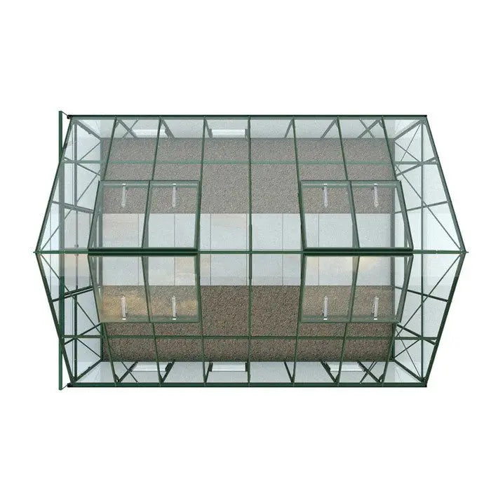 Rhino Premium Greenhouse Kit 12 x 16 ft. with 4mm Toughened Safety Glass and Aluminum Frame Rhino Greenhouse