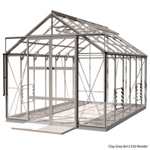 Rhino Premium Greenhouse Kit 8 x 12 ft. with 4mm Toughened Safety Glass and Aluminum Frame Rhino Greenhouse