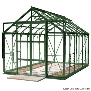 Rhino Premium Greenhouse Kit 8 x 12 ft. with 4mm Toughened Safety Glass and Aluminum Frame Rhino Greenhouse