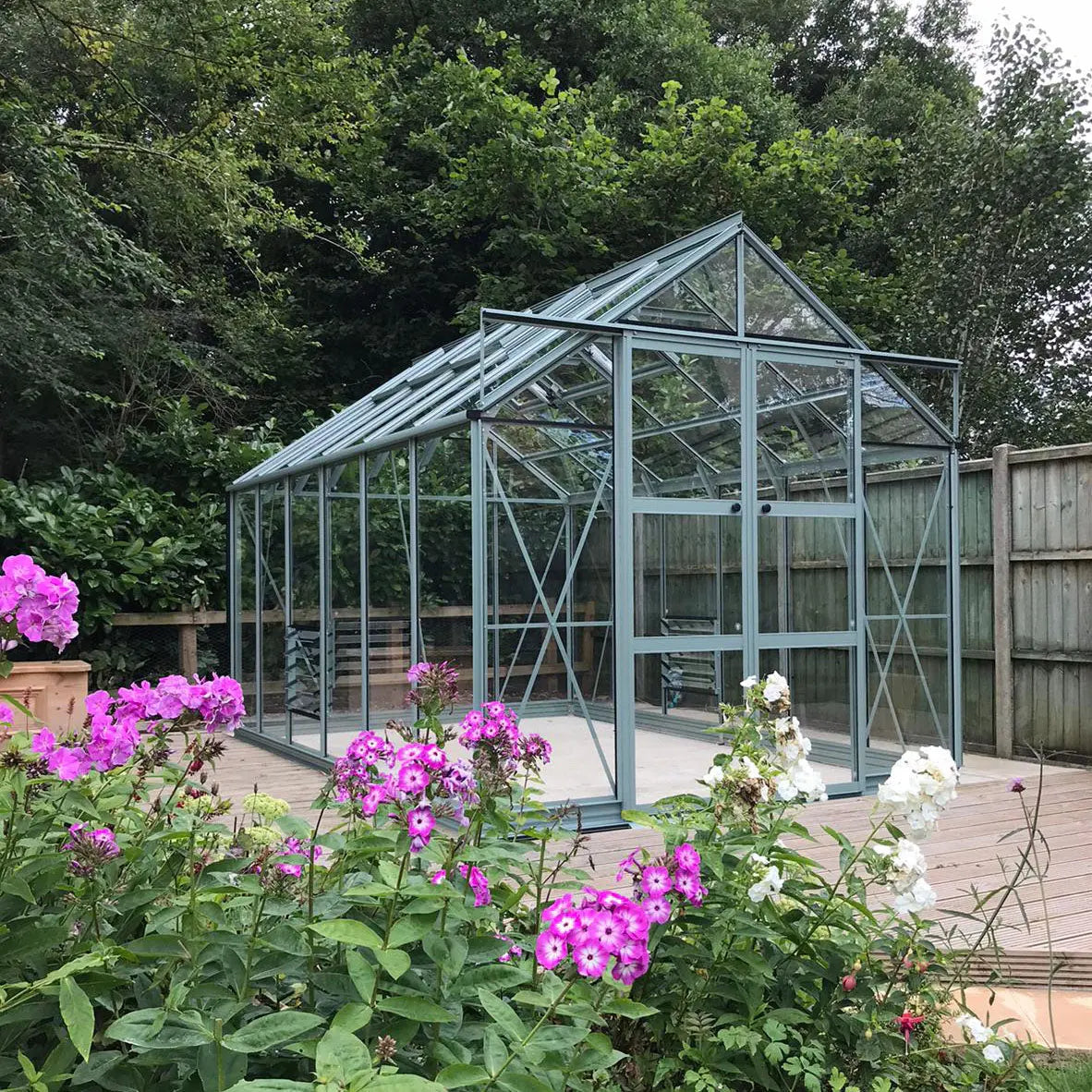Rhino Premium Greenhouse Kit 8 x 12 ft. with 4mm Toughened Safety Glass and Aluminum Frame Rhino Greenhouse