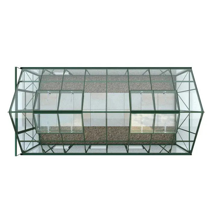 Rhino Premium Greenhouse Kit 8 x 16 ft. with 4mm Toughened Safety Glass Panels and Aluminum Frame Rhino Greenhouse