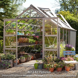 Rhino Premium Greenhouse Kit 8 x 16 ft. with 4mm Toughened Safety Glass Panels and Aluminum Frame Rhino Greenhouse