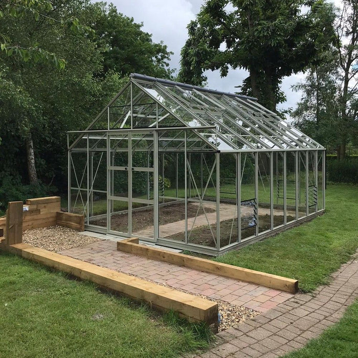 Rhino Premium Greenhouse Kit 12 x 16 ft. with 4mm Toughened Safety Glass and Aluminum Frame