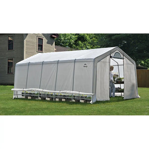 ShelterLogic GrowIT Peak DIY Greenhouse Kit 12 ft. Wide with Translucent Polyethylene Cover and Steel Frame Shelter Logic