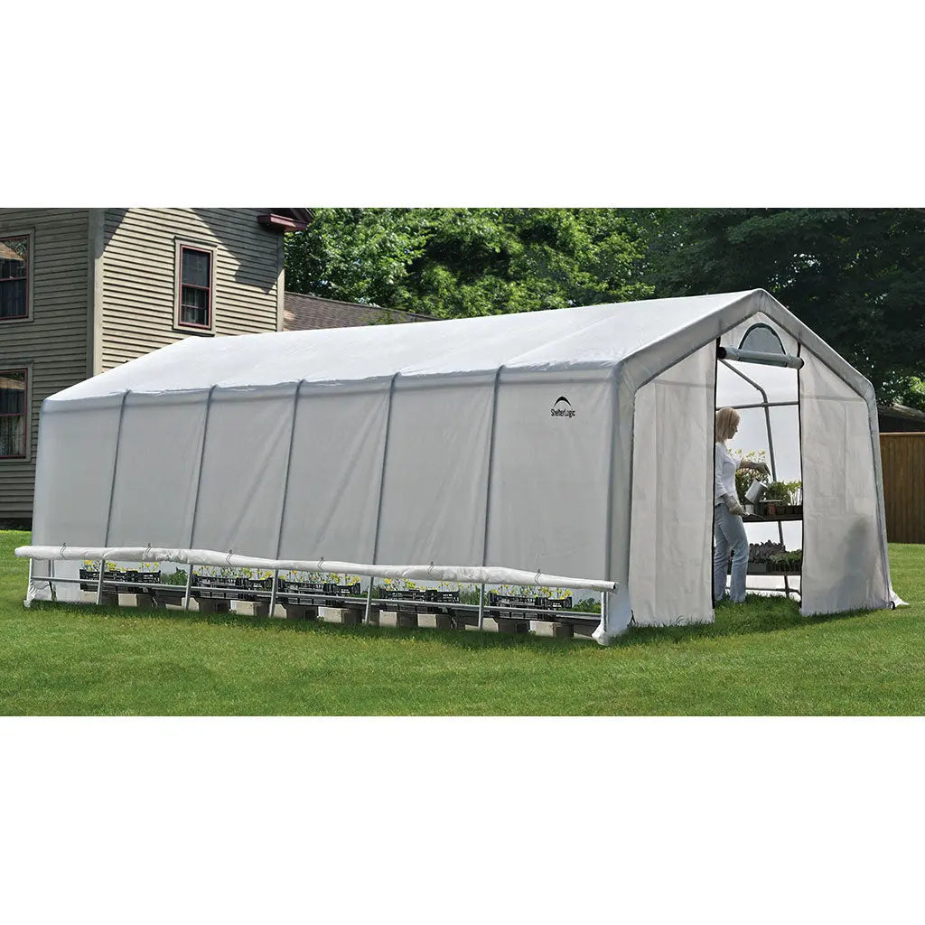 ShelterLogic GrowIT Peak DIY Greenhouse Kit 12 ft. Wide with Translucent Polyethylene Cover and Steel Frame Shelter Logic