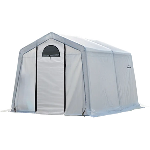 ShelterLogic GrowIT Peak Style DIY Greenhouse Kit 10 x 10 ft. with Triple Layer Translucent Polyethylene Cover and Steel Frame Shelter Logic