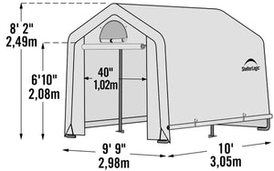ShelterLogic GrowIT Peak Style DIY Greenhouse Kit 10 x 10 ft. with Triple Layer Translucent Polyethylene Cover and Steel Frame Shelter Logic