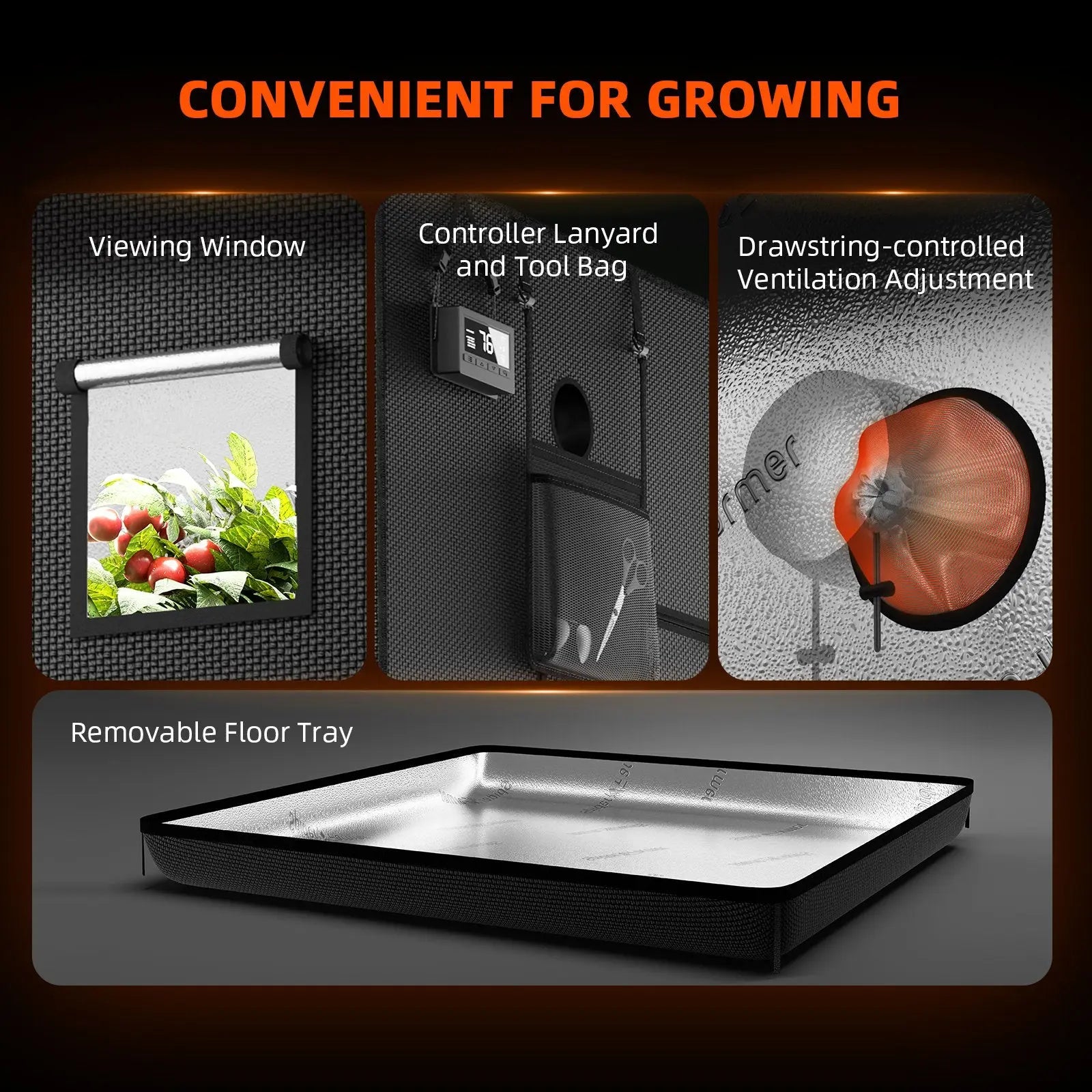 Spider Farmer 4.6’x2.3’x6.5’ Indoor Grow Tent for Hydroponics Spider Farmer