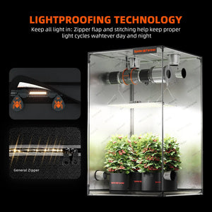 Spider Farmer 4.6’x2.3’x6.5’ Indoor Grow Tent for Hydroponics Spider Farmer
