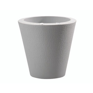 Gray textured planter pot on a white background