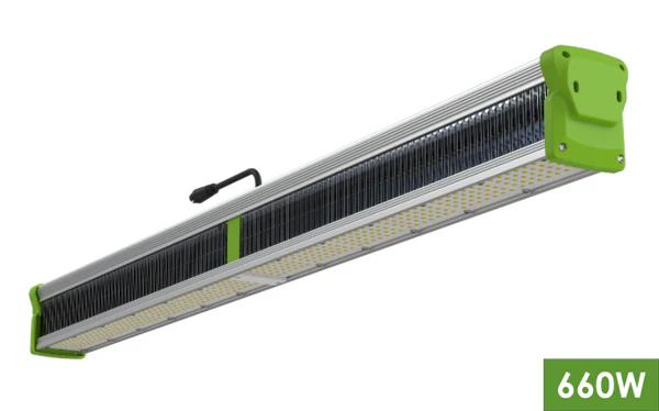TotalGrow 660W High Intensity LED Grow Light for greenhouses and indoor cultivation with slim waterproof design and daisy-chain compatibility